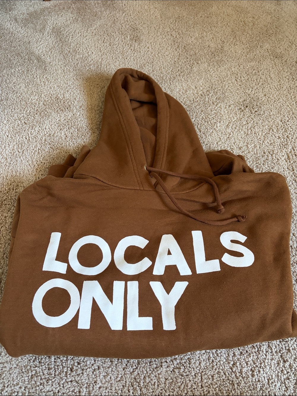 Aviator Nation Brown Hoodie with White LOCALS ONLY Print